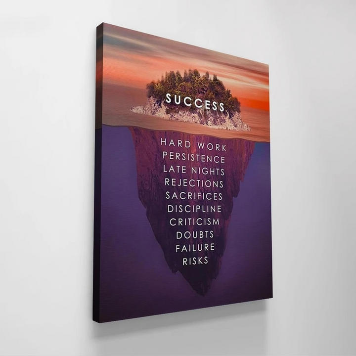 The Iceberg of Success -Motivational Canvas Wall Art