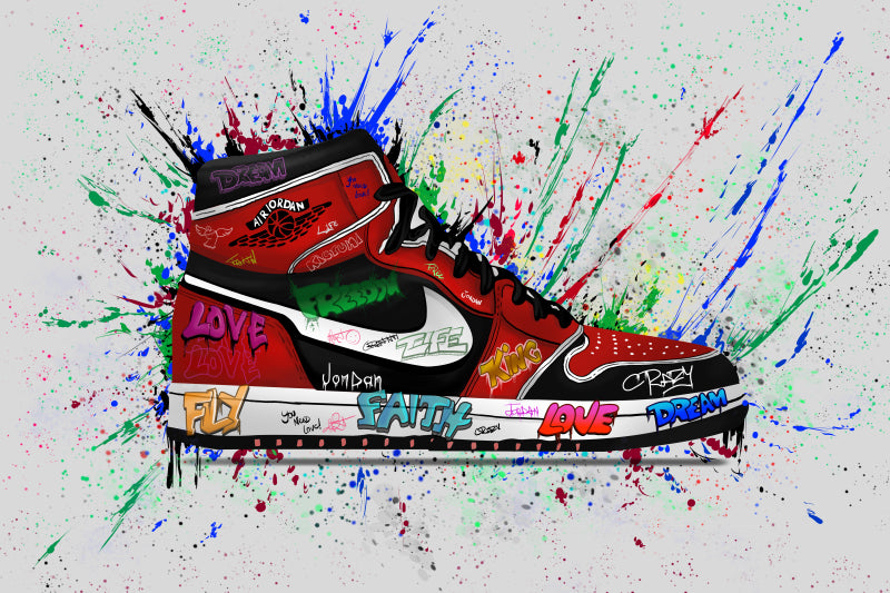 Modern Graffiti Air Jordan Artwork Canvas printed for home decor