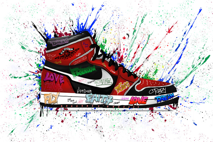 Modern Graffiti Air Jordan Artwork Canvas printed for home decor