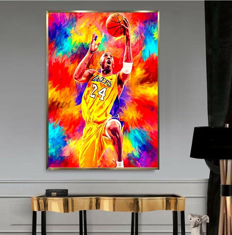 Kobe Canvas Wall Art Poster Kobe Gigi Legendary Basketball Player Posters  Inspirational Sports Superstar Oil Painting Posters Modern Room Wall Decor