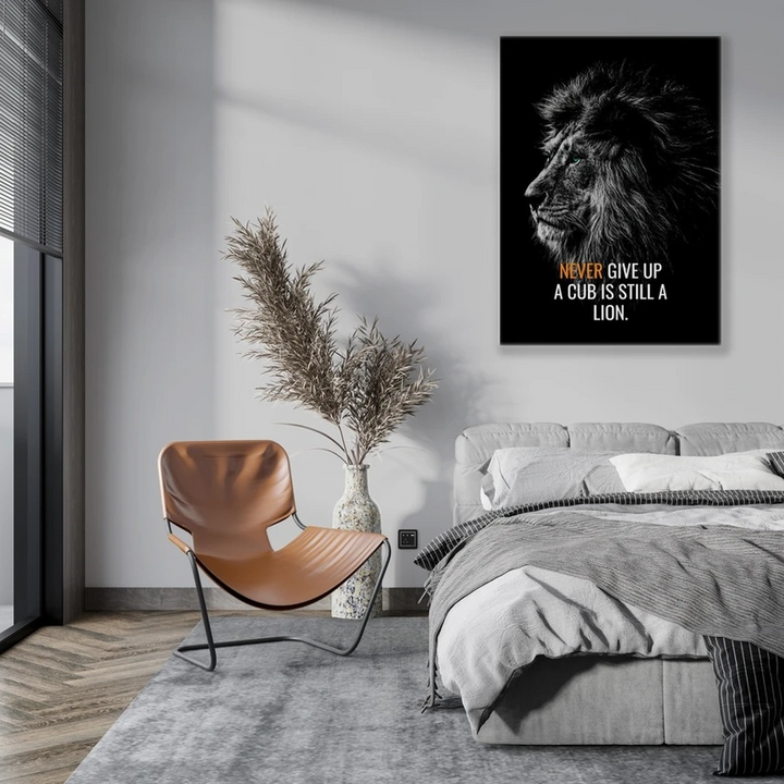 Lion Motivational Canvas Wall Art