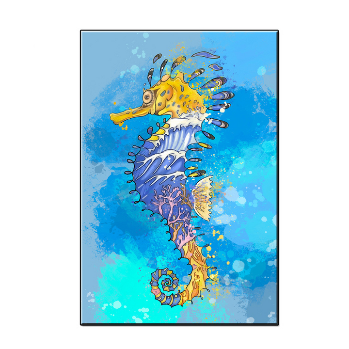 Lined Seahorse Canvas Prints - Seahorse Decor