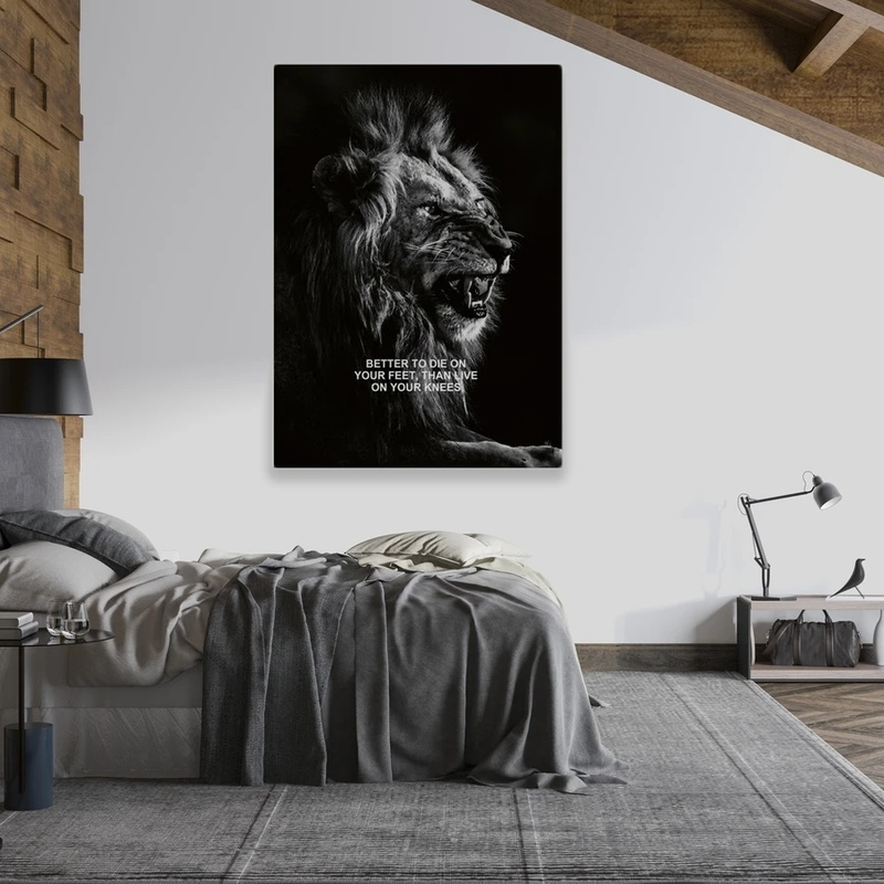 Lion Motivational Canvas Wall Art