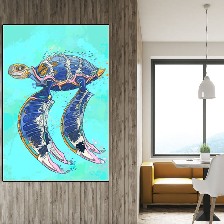 Sea Turtle Art Prints  - Graffiti Animal Wall Art