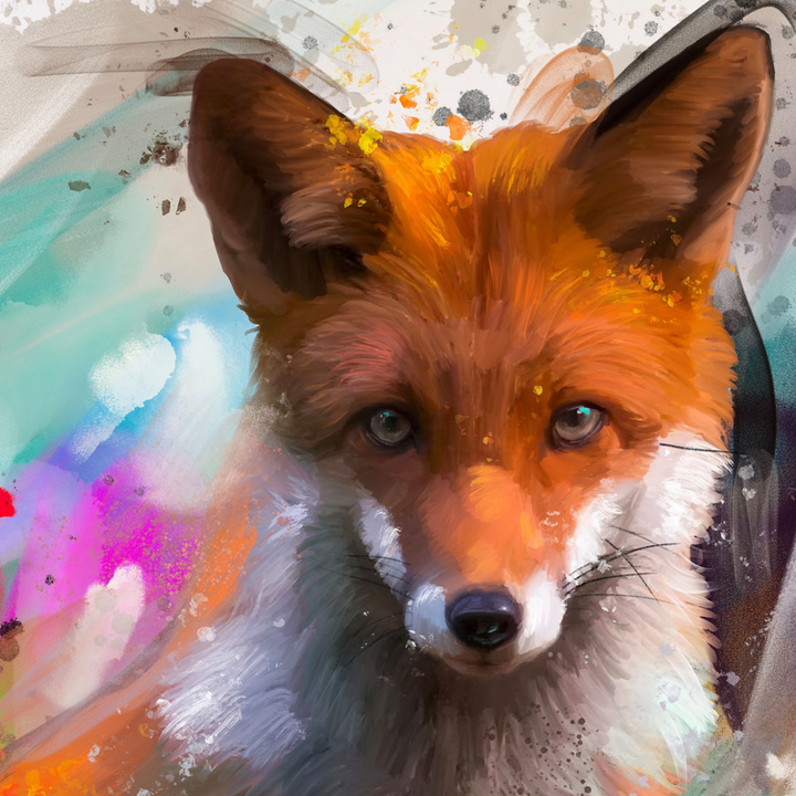 Fox canvas Prints  - Graffiti Animal Art