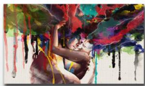 Love Kiss Oil Painting Canvas Art - kigrumi