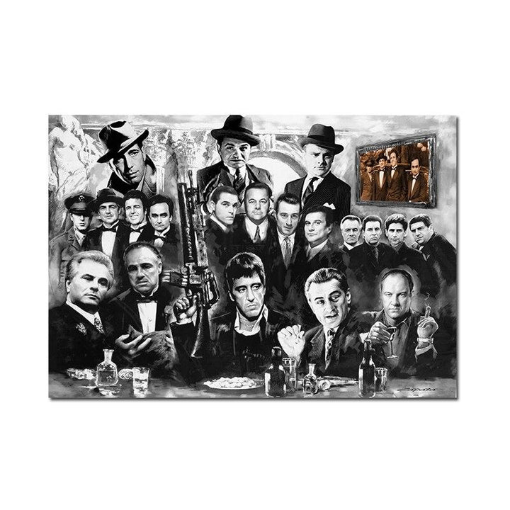 Movie Gangsters Godfather Goodfellas Art Paintings Poster - kigrumi