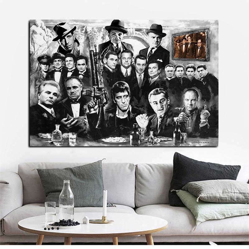 Movie Gangsters Godfather Goodfellas Art Paintings Poster - kigrumi