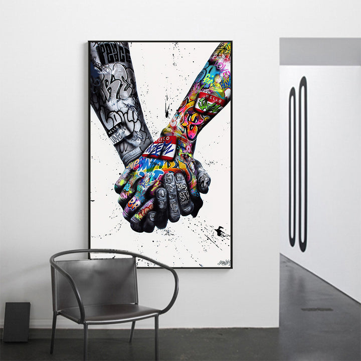 Canvas Painting Abstract Hand Street Personality Graffiti
