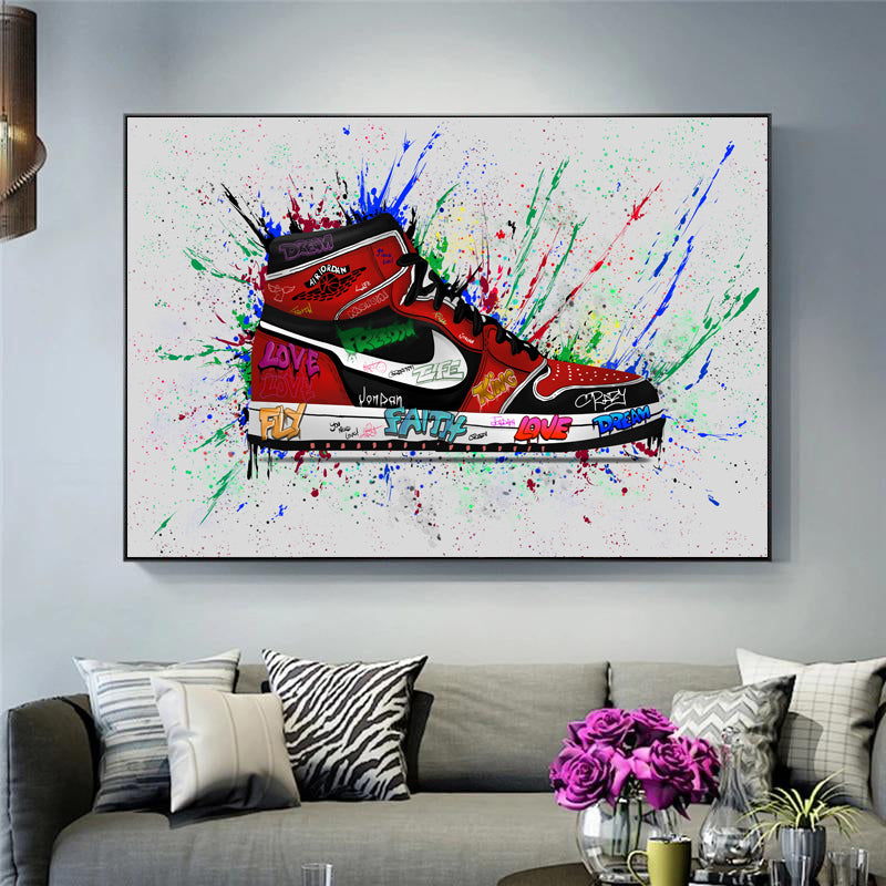 Modern Graffiti Air Jordan Artwork Canvas printed for home decor
