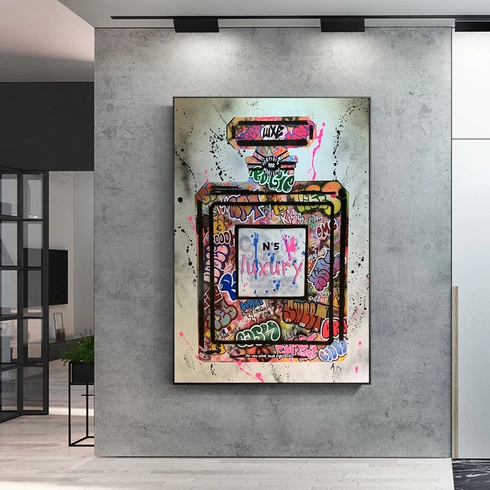 Perfume Personality Color Street Art Canvas Printed