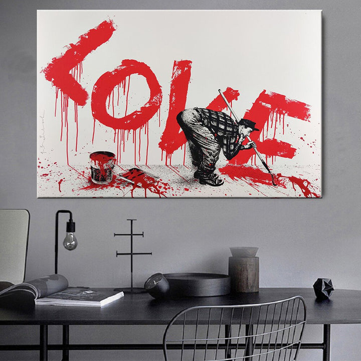 Love Wall Graffiti Art Canvas Prints