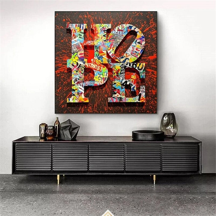 Motivational Artwork Hope Letter Graffiti Art