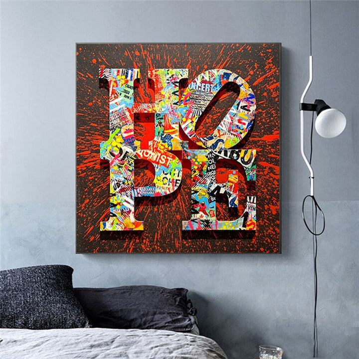 Motivational Artwork Hope Letter Graffiti Art
